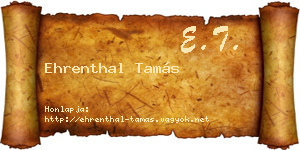 Ehrenthal Tamás névjegykártya